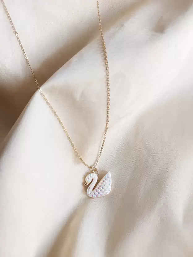 Gold Chain With Beautiful Black Swan Duck Necklace Korean Jewellery For Women - Gold Chain Neck Statement Collar Chains Shining Female Jewellery For Girls