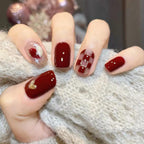 24Pcs Multicolor Beautiful Trendy Fake Nails (With Glue) Set For Girls - Wearable Nails Stylish Pattern Artificial Nails For Women