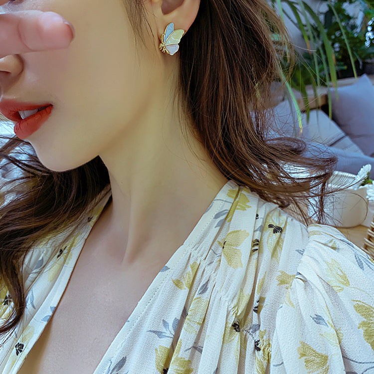 Enamel Butterfly Korean Jewellery New Colorful Earings Jewellery For Girls Stylish