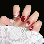 24Pcs Multicolor Beautiful Kitty Trendy Fake Nails (With Glue) Set For Girls - Wearable Nails Stylish Pattern Artificial Nails For Women