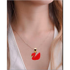 Gold Chain With Beautiful Red Duck Necklace Jewellery For Girls Stylish - Gold Chain Neck Statement Collar Chains Shining Female Korean Jewellery