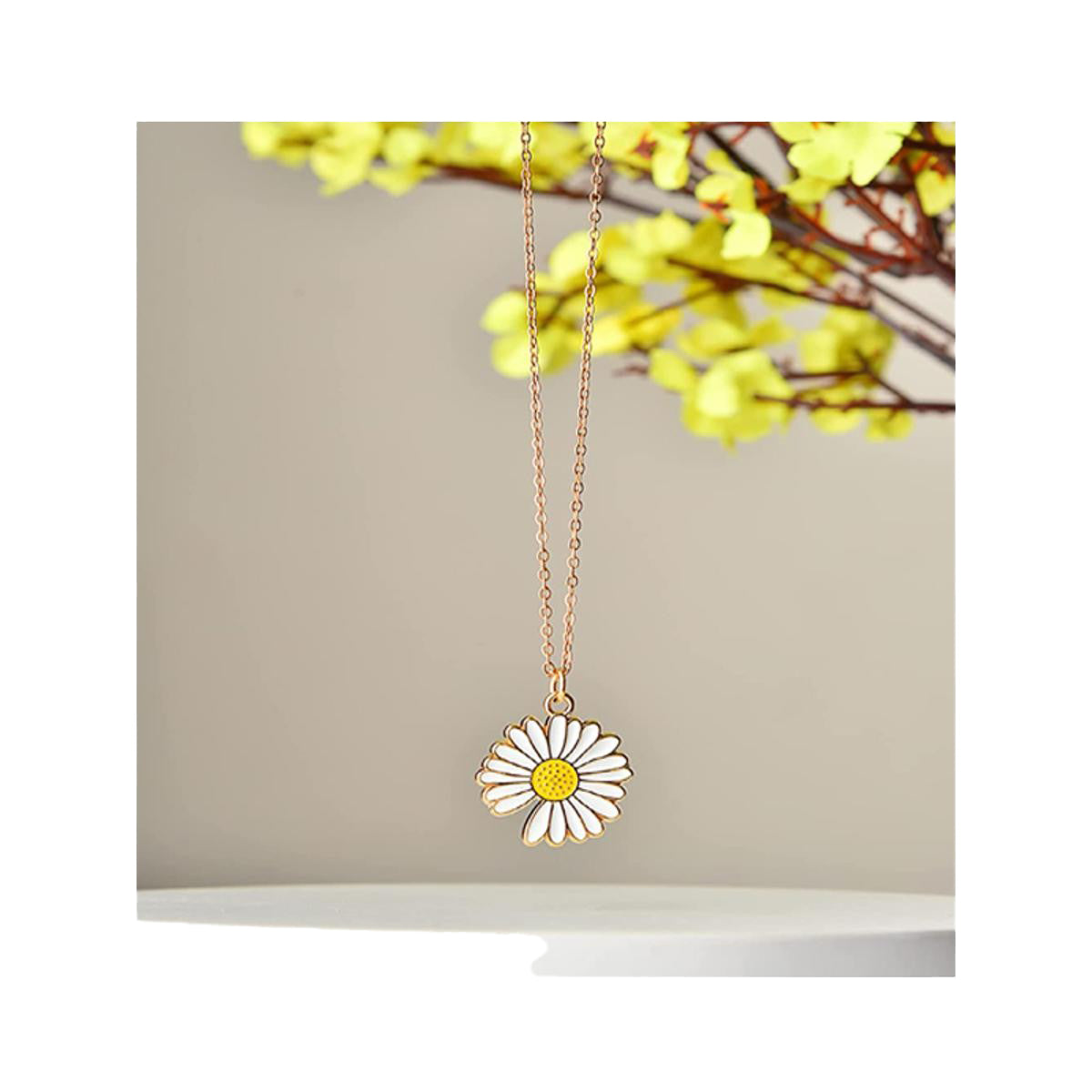 Gold Chain With Beautiful New Daisy Sunflower Pendant Necklace Jewellery For Girls - Korean Jewellery Necklace