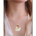 Gold Chain With Beautiful White Duck Necklace Jewellery For Girls Stylish - Gold Chain Neck Statement Collar Chains Shining Female Korean Jewellery