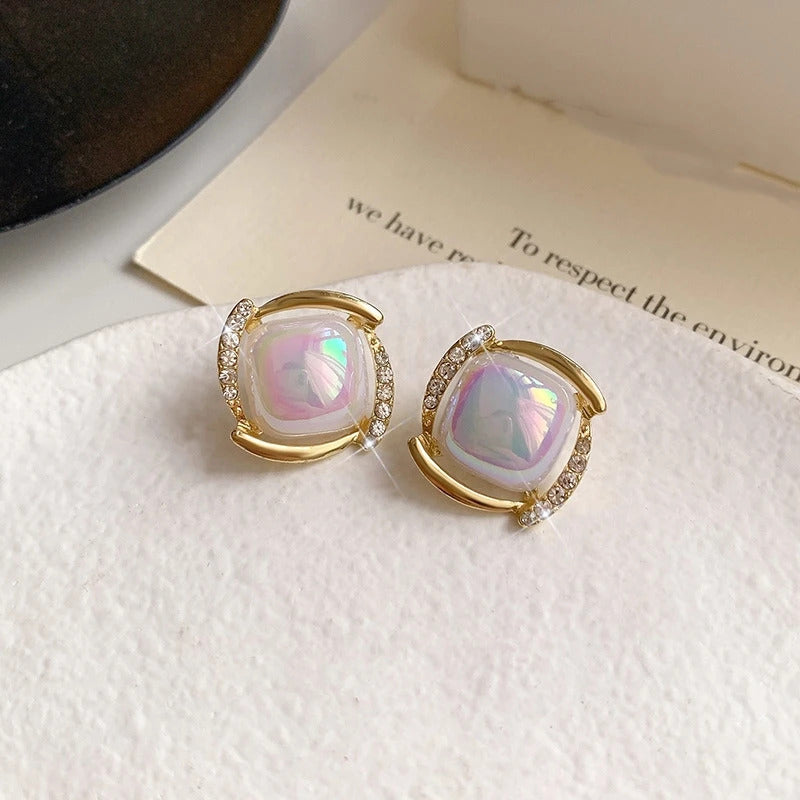 Korean Jewellery 925 Earings | Earring For Girls Stylish Simple Luxury Small Exquisite and Elegant Style Diamond Earrings New French Earrings Jewellery For Girls