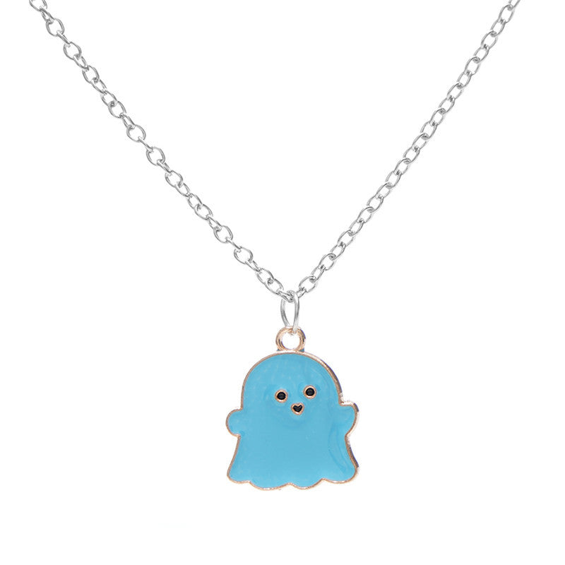 Ghost Pendant Necklaces for Women Men Best Friends Cute Lovely Ghost Couple Necklace Fashion Korean Jewellery