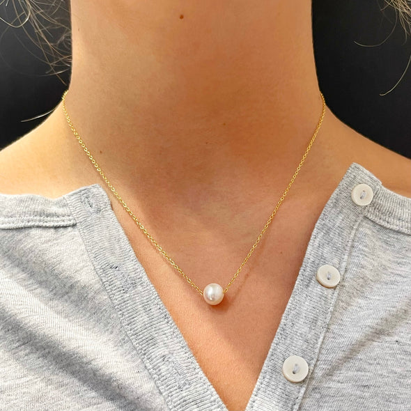 Korean Jewellery Golden Single Pearl Necklace | New Design | Trending Design | Never Fade | Beautiful Necklace Jewellery For Girls / Women