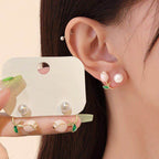 Korean Jewellery Luxury Pink Tulip Flower Pearl Earrings For Girls | Tulip Earing For Girls | S925 Needle Earings For Birthday Wedding Anniversary | For All Occasions