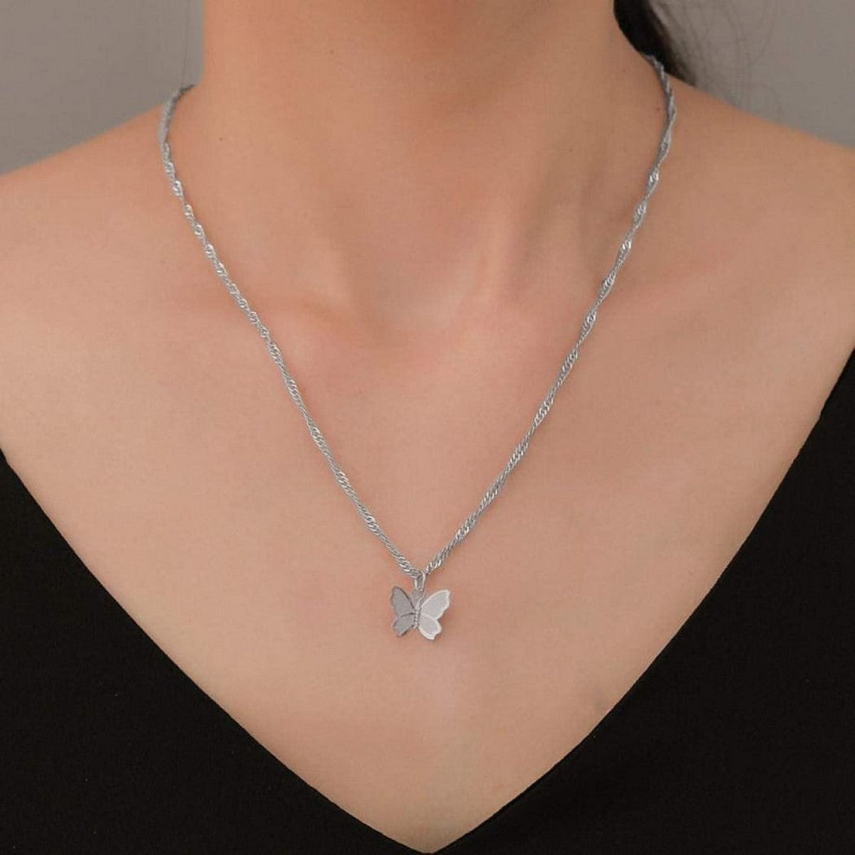 Silver Butterfly Necklace | New Design | Trending Design | Never Fade | Beautiful Necklace For Girls / Women.