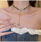 Latest Leather S925 Lock Chain For Girls Stylish - Korean New Trending Jewellery For Girls