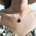 Gold Chain Korean Jewellery Stars Moon Heart Round Enamel Necklace Jewellery For Girls