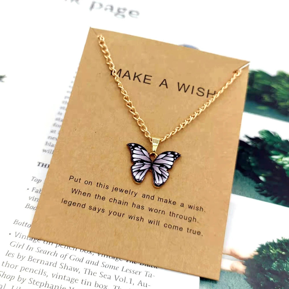 Pack Of 5 Gold Chain With Beautiful Butterfly Korean Jewellery Necklace For Girls- Gold Chain Neck Statement Collar Chains Shining Female Jewellery For Girls