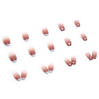 24Pcs Multicolor Beautiful Heart Shape Trendy Fake Nails (With Glue) Set For Girls - Wearable Nails Stylish Pattern Artificial Long Nails For Women