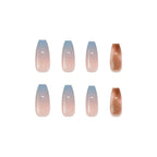 24Pcs Multicolor Long Beautiful Trendy Fake Nails (With Glue) Set For Girls - Wearable Nails Stylish Pattern Long Artificial Nails For Women