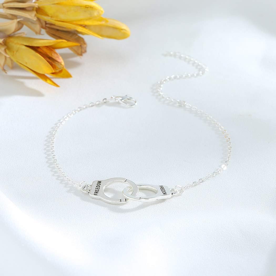 Silver Handcuffs Anklet For Girls Stylish - Korean Jewellery For Girls