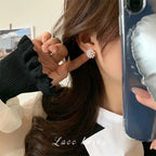 925 Korean Jewellery Earings For Girls Stylish Jewellery Shell Flower Pearl Women Fashion Silver Plated Leaf Branch Stud Earrings Jewellery For Girls