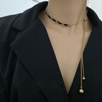 Stainless Steel New Fashion Korean Jewellery Leather Adjustable Tassel Chain Choker Necklaces Jewellery For Girls Stylish