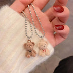 Korean Jewellery Cute Teddy Bear Necklace Clavicle Chain Aesthetic Necklace For Girls | Jewelry Gift | Korean Jewellery Necklace | Cute Plush Bear Pendant Necklace for Girls Women Korean Fashion