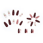 24Pcs Multicolor Beautiful Trendy Design Fake Nails (With Glue) Set For Girls - Wearable Nails Stylish Pattern Artificial Long Nails For Women