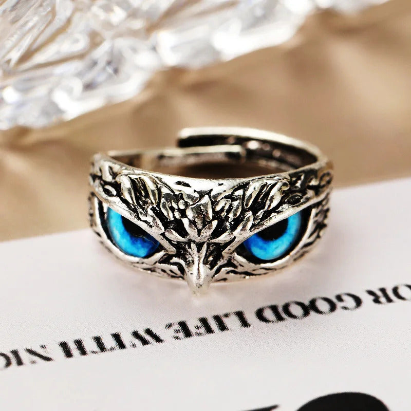 Korean Jewellery Silver Demon Owl Eyes Ring For Girls & Boys | Korean Jewellery For Boys & Girls