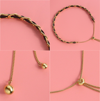 Stainless Steel New Fashion Korean Jewellery Leather Adjustable Tassel Chain Choker Necklaces Jewellery For Girls Stylish