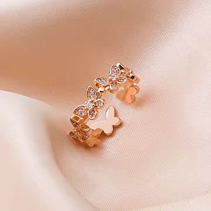 Stainless Steel Never Fade Butterfly Adjustable Ring For Girl - S925 Adjustable Ring For Girls - Women Ring For Girls - Korean Jewellery
