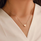 2pcs Gold-color Plus Silver-plated Heart choker Necklace Jewellery For Girls | Korean Jewellery - Gold/Silver Chain Neck Statement Collar Chains Choker Shining Female Choker Korean Jewellery