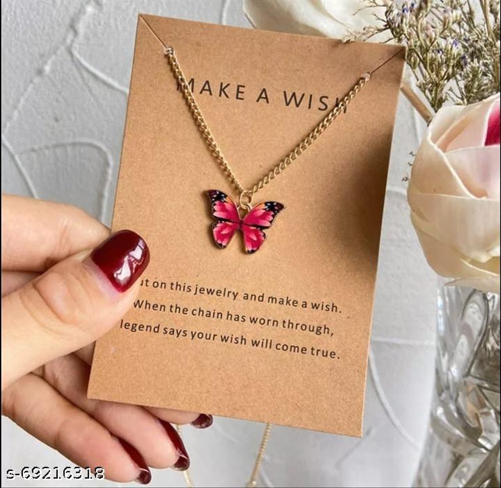 Gold Chain With Beautiful Butterfly Necklace Jewelelry For Girls - Gold Chain Neck Statement Chains Shining Female Korean Jewellery