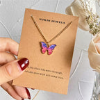 Korean Jewellery Gold Chain With Beautiful Butterfly Necklace Jewellery For Girls - Gold Chain Neck Statement Chains Shining Female Stylish Korean Jewellery