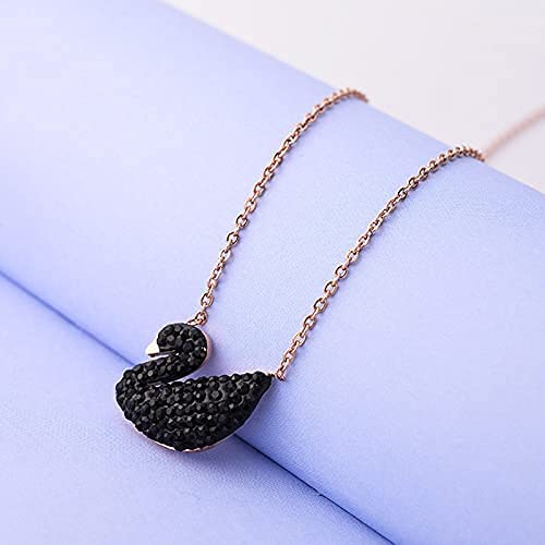 Gold Chain With Beautiful Black Swan Duck Necklace Korean Jewellery For Women - Gold Chain Neck Statement Collar Chains Shining Female Jewellery For Girls