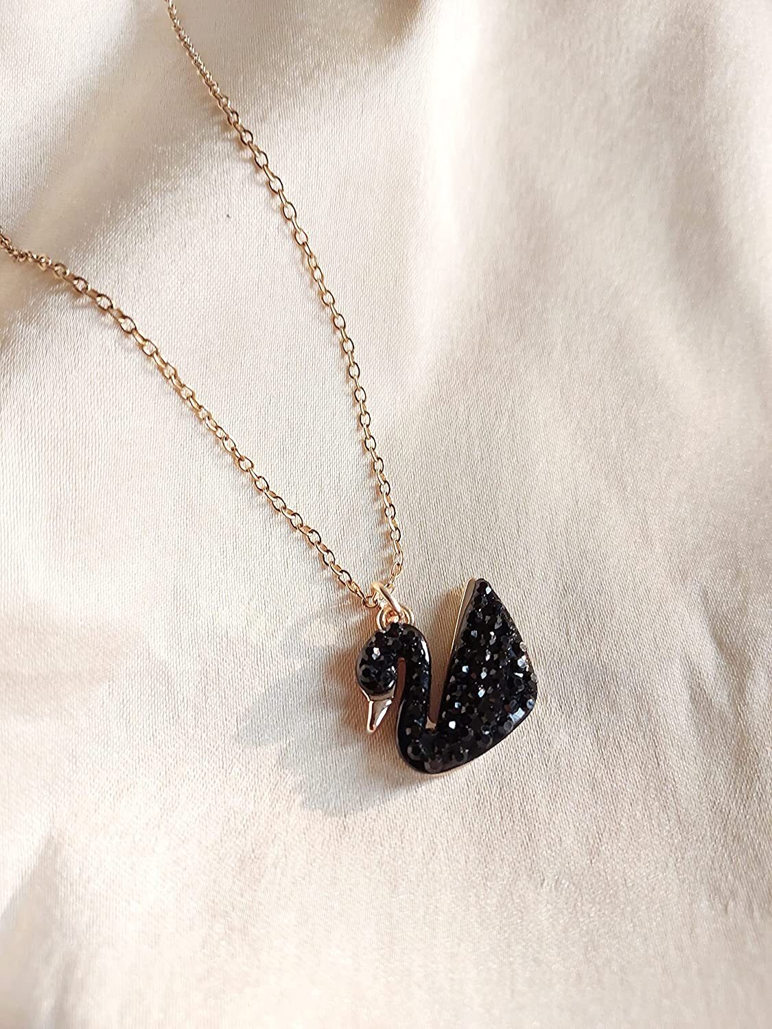 Gold Chain With Beautiful Black Swan Duck Necklace Korean Jewellery For Women - Gold Chain Neck Statement Collar Chains Shining Female Jewellery For Girls