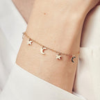 Korean Jewellery Gold Moon Star Bracelets For Girls - Gold Chain Hand With Star Moon Shining Female Jewellery For Girls