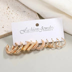 5 Pairs European American C-Shaped 2026 Trendy Design Earrings Set For Women & Girls | S925 Needle Earring