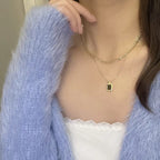 Golden Double Chain Black Pendant choker Necklace Jewellery For Girls | Korean Jewellery - Gold Chain Neck Statement Collar Chains Choker Shining Female Choker Korean Jewellery