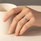 S925 Stamp Silver Never Fade Zircon Adjustable Ring For Girl - Silver Four Claws Zircon Adjustable Ring For Girls - Women Ring For Girls - Korean Jewellery