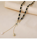 Latest Leather S925 Lock Chain For Girls Stylish - Korean New Trending Jewellery For Girls