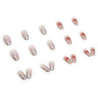 24Pcs Pink Beautiful Trendy Fake Nails (With Glue) Set For Girls - Wearable Nails Stylish Pattern Artificial Long Nails For Women