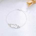 Silver Handcuffs Anklet For Girls Stylish - Korean Jewellery For Girls