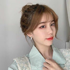 Korean Jewellery Crystal Zircon Rhinestone Pearl Swan Duck Earrings For Girls | S925 Needle Earing For All Occasions