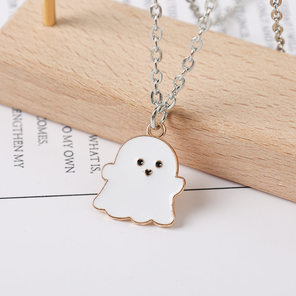 Ghost Pendant Necklaces for Women Men Best Friends Cute Lovely Ghost Couple Necklace Fashion Korean Jewellery