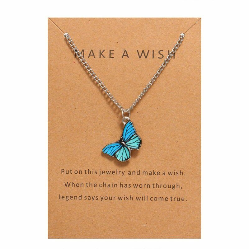 Korean Jewellery Silver Chain With Beautiful Enamel Butterfly Necklace Jewellery For Girls Stylish - Silver Chain Neck Statement Collar Chains Shining Female Jewelry
