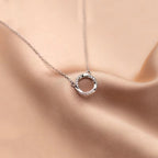 Korean Jewellery Zirconia Circle Choker Necklace Rhinestone Pendant Round Necklace Chain Korean Jewellery For Girls