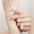 2 pcs Magnetic Heavy Metal Heart Shape HandDesing ForeverText Pendant Necklace gift for Friends Couples Korean Jewellery