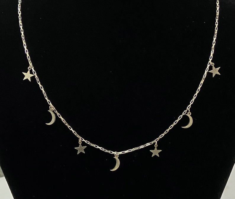 Star Moon Choker Necklace Jewellery For Girls - Chain Neck Statement Collar Chains Choker Shining Female Choker Korean Jewellery