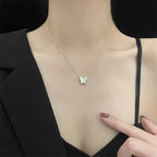 Korean Jewellery White Double Chain Enamel Necklace Jewellery For Girls Stylish