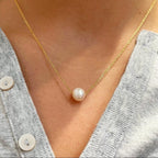 Korean Jewellery Golden Single Pearl Necklace | New Design | Trending Design | Never Fade | Beautiful Necklace Jewellery For Girls / Women