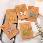 2pcs Enamel butterfly Necklace Set For Girls | Korean Jewellery For Girls