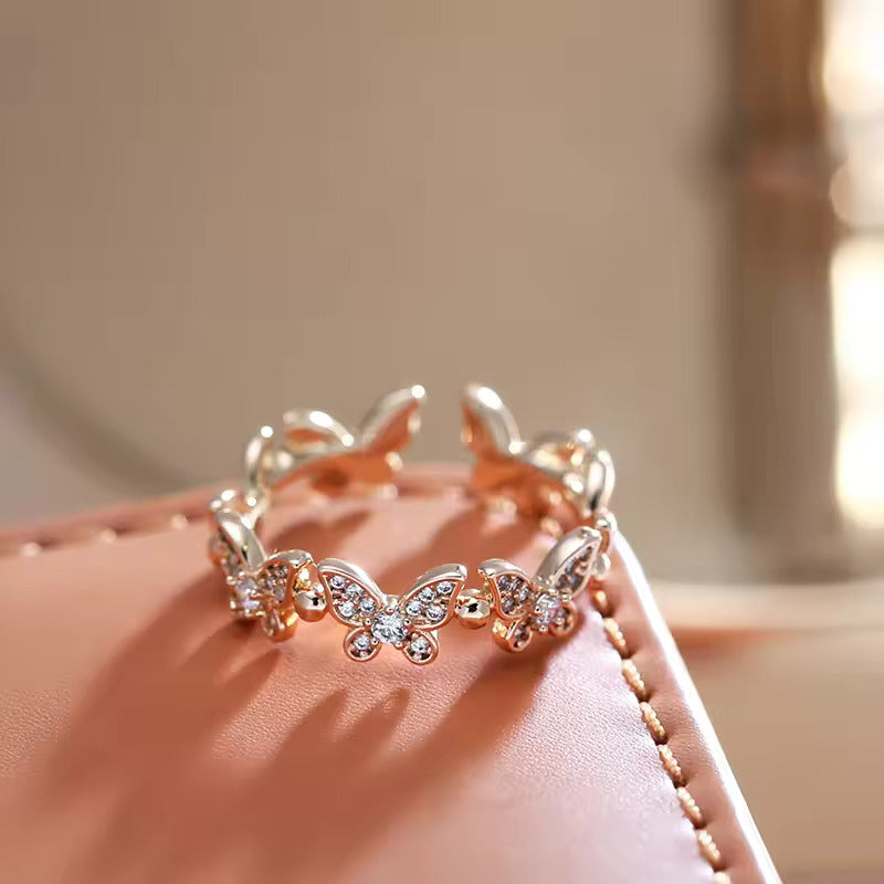 Stainless Steel Never Fade Butterfly Adjustable Ring For Girl - S925 Adjustable Ring For Girls - Women Ring For Girls - Korean Jewellery