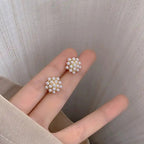 925 Korean Jewellery Earings For Girls Stylish Jewellery Shell Flower Pearl Women Fashion Silver Plated Leaf Branch Stud Earrings Jewellery For Girls