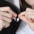 2 pcs Korean Jewellery Magnetic Heavy Metal Heart Pendant Necklace gift for Friends Couples.