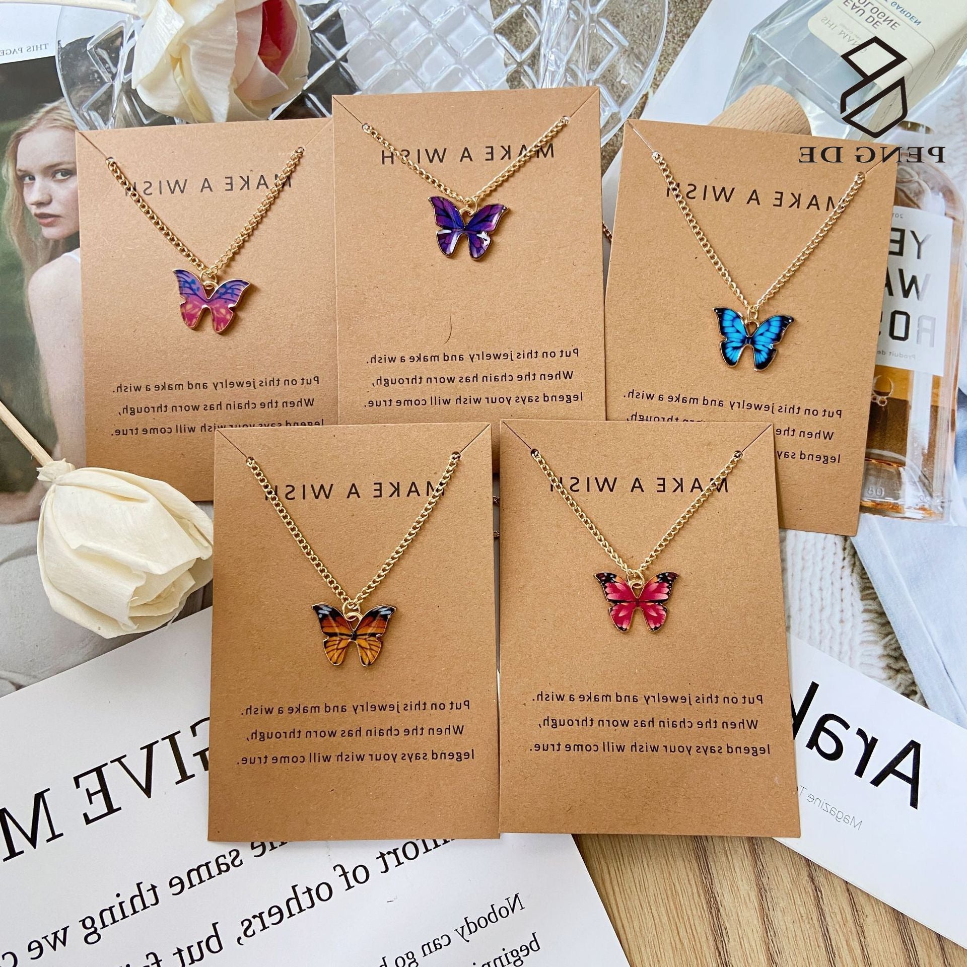 Gold Chain With Beautiful Butterfly Necklace Jewellery For Girls - Gold Chain Neck Statement Chains Shining Female Korean Jewellery